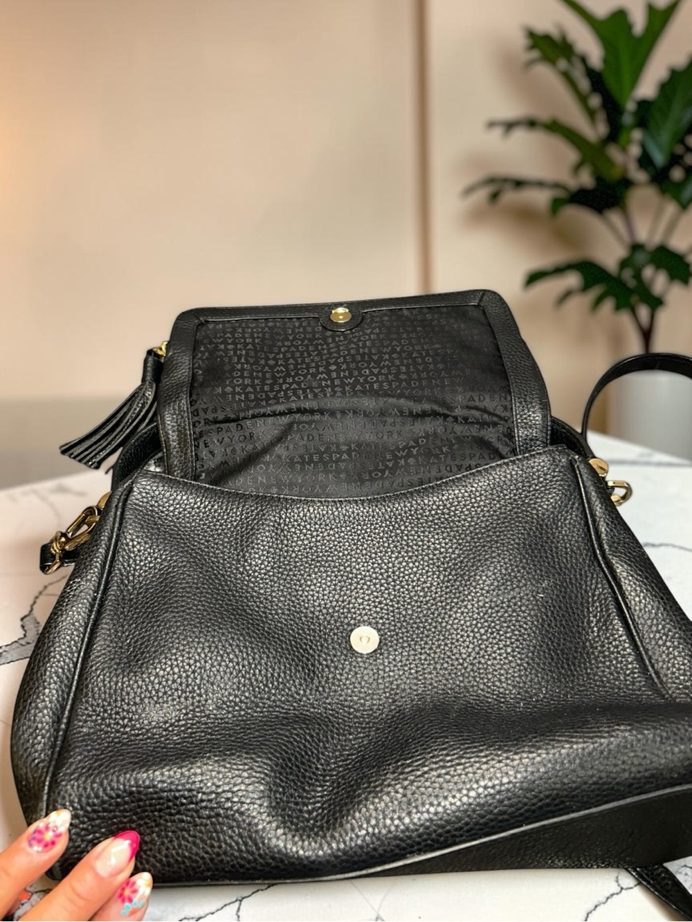 Kate Spade New York Black Pebbled Leather Crossbody Shoulder Bag - Picture 9 of 10